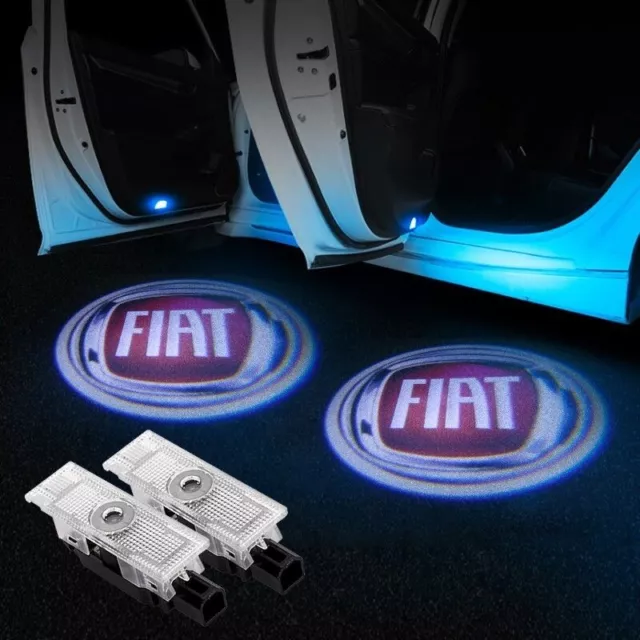 2 Proiettori Logo Led Luci Sottoporta Fiat 500X Plug And Play Canbus No Error