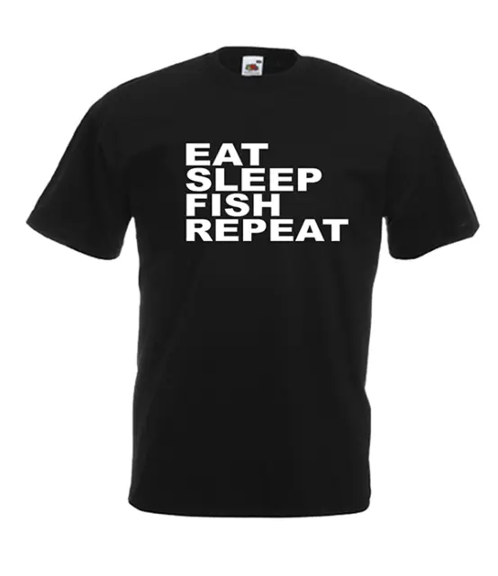 EAT SLEEP FISH REPEAT Xmas Gift Idea Mens Women T SHIRTS TOP Multi-Color S-2XL