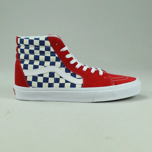 Red and hotsell blue checker vans