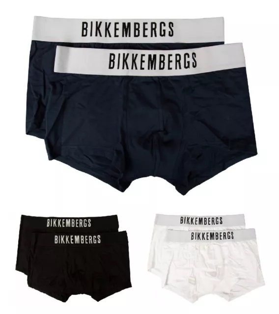 BIKKEMBERGS boxer homme lot de 2 boxers en coton stretch sous-vêtement élastique