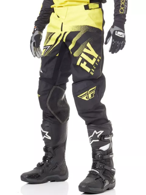 Fly Racing Kinetic Rockstar Motocross Pant in Yellow & Black - 28" Waist