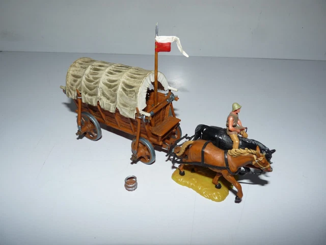 Figurine Ancienne Char Romain Quadrige - Élastolin - Allemagne - BE (bien Complet)