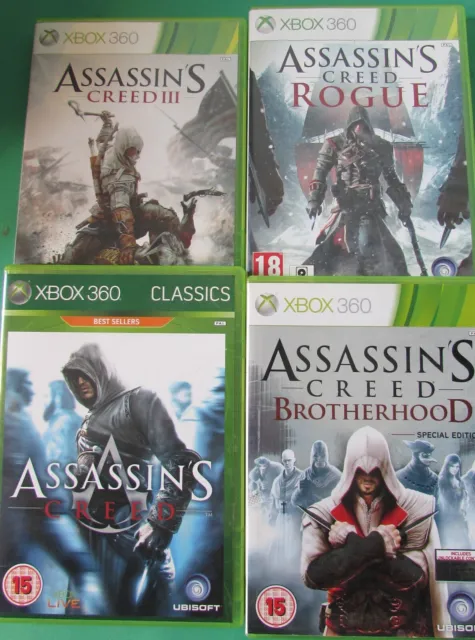 XBox 360 Assassins Creed AC Brotherhood AC Rogue AC 3