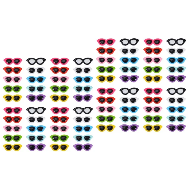 80 ud. gafas de muñeca Charm con parte posterior plana gafas de sol de muñeca