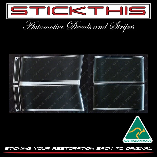 HQ GTS Monaro Stripe Kit Sedan Coupe Stripes. BLACK Decals Stickers - Holden