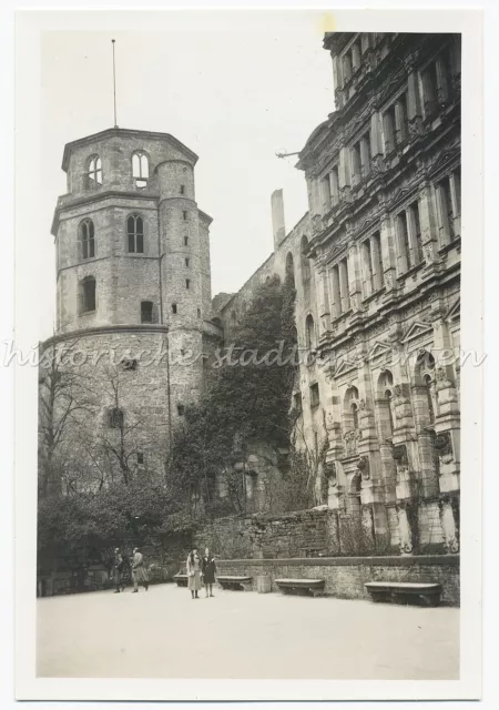Heidelberg 1935 - Schloss Innenhof Turm - Altes Foto 1930er