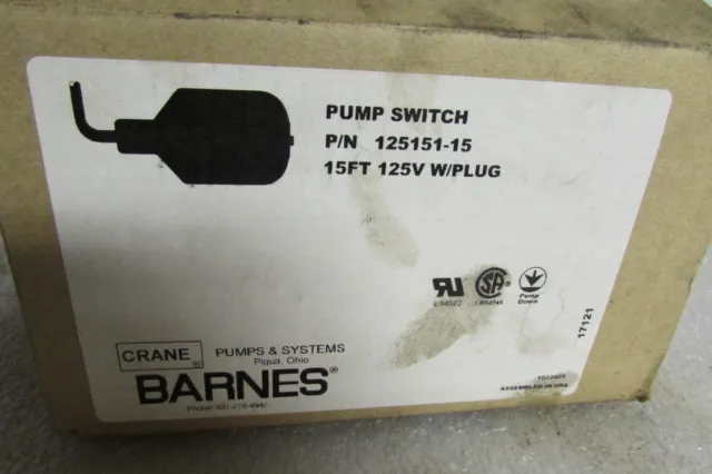 Bomba de interruptor flotante en línea Crane Barnes Piggyback 125151-15