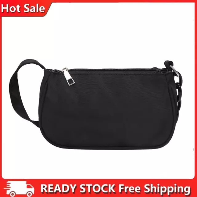 Women Casual Handbag Simple Nylon Daily Female Totes Shoulder Bags (Black)