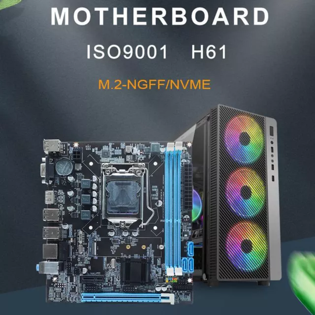 fr H61 Computer Motherboard LGA1155 Socket I3/I5/I7 CPU PC Main Board 4 X SATA 2 2