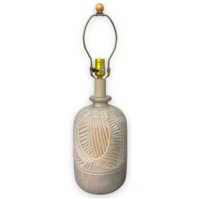 1985 Casual Lamps Mid Century Modern Brutalist Earth Tone Texture Pastel Ceramic