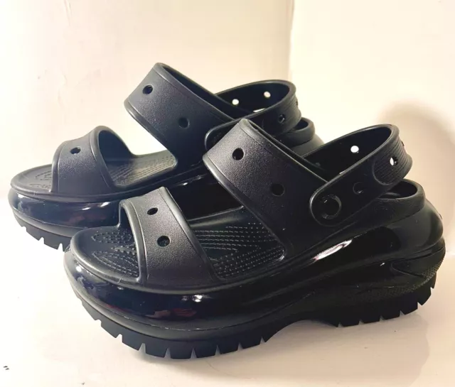 NIB Crocs Classic Mega Crush Platform Sandal (521240) Black Women's Sz 5