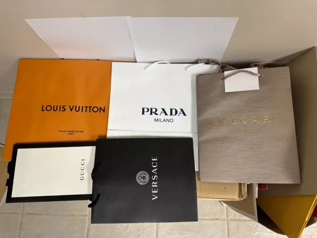 Auténtico Bolso de Compras de Papel de Diseñador Bvlgari Prada Burberry Gucci Louis Vuitton