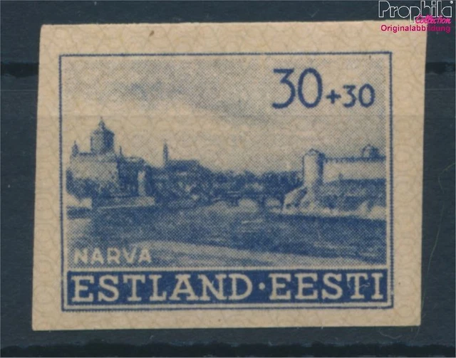 Briefmarken Estland (Dt.Bes.2.WK.) 1941 Mi 6U II, ungezähnt, 2. Auflage p (10215