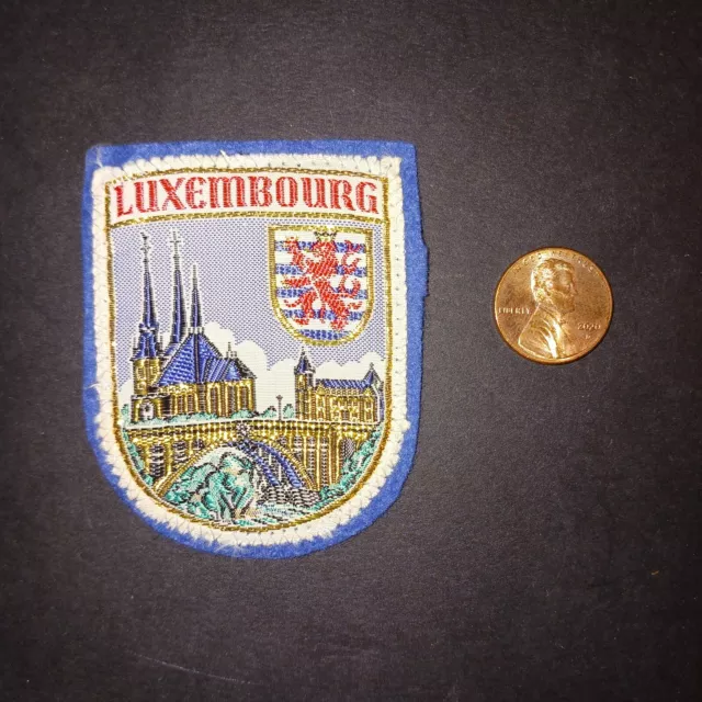 Luxembourg Embroidered Felt Souvenir Patch Vintage
