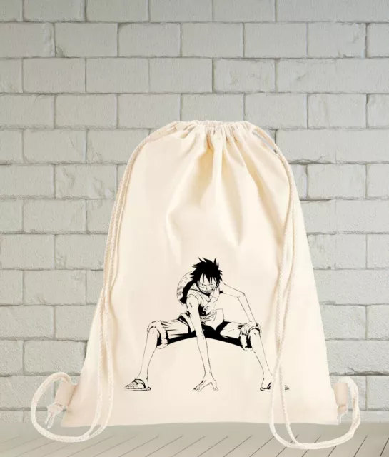 Rucksack naturweiß aus recycelten Materialien - One Piece Ruffy