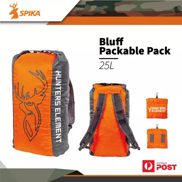 Hunters Element Bluff Packable Pack 25l Hunting Meat Carry Blaze Lightweight