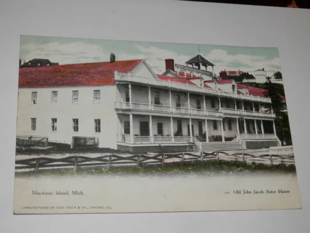 Mackinac Island Michigan - Postcard - Circa 1907 - Old John Jacob Astor House