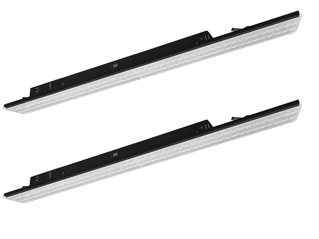 2 Kit Faro Led Lineare Da Binario Trifase 1,5M 50W Neutro 4000K Angolo 90 Gradi