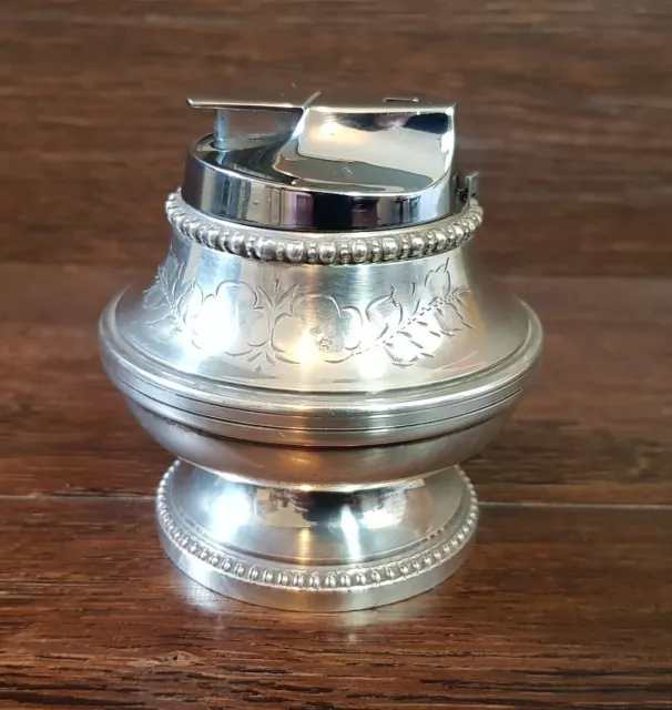 Vintage Ronson Table Lighter,  Silver Plated