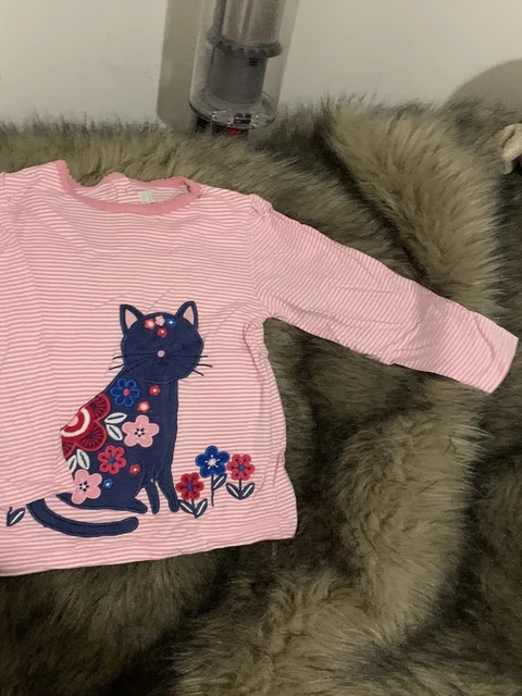 Jojo maman Bebe pink Breton cat top - age 4-5 - 2 Available