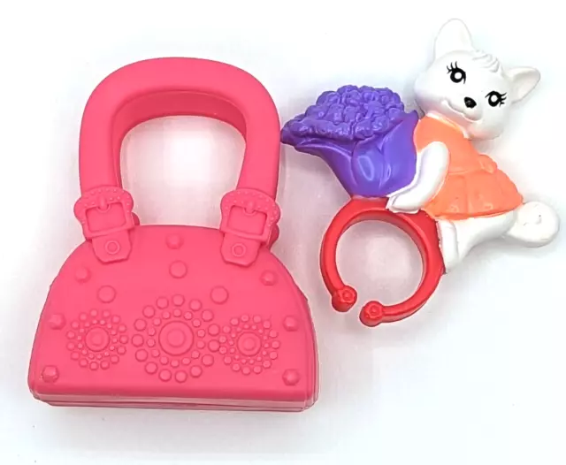 Happy Meal Toy Polly Pocket Cat Ring In Purse