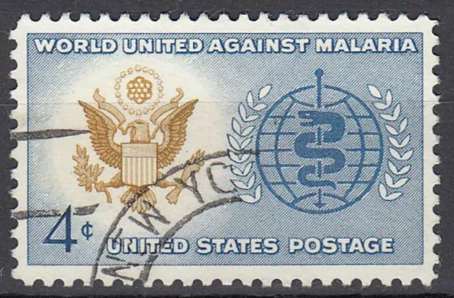 USA Briefmarke gestempelt 4c United Against Malaria WHO Rundstempel / 5366