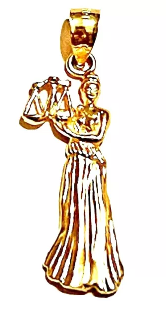 14k Yellow Gold LADY OF JUSTICE Pendant  Charm