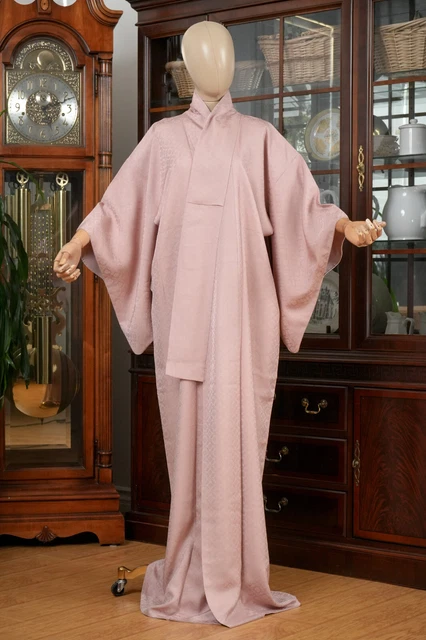 Dear Vanilla Japanese Silk Iromuji Kimono Women's Authentic Japan Vintage Mint