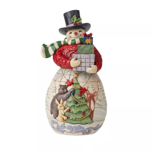 Jim Shore Heartwood Creek Snowman with Arms Full Gifts Figurine 6009692