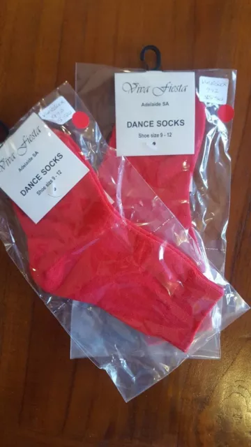 Viva Fiesta Child 2 pairs Red Dance socks Jazz Hip Hop sz9-12 BNWT (14)