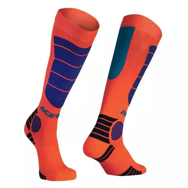 Acerbis Kids Socken MX Impact Fluo Orange/Blau