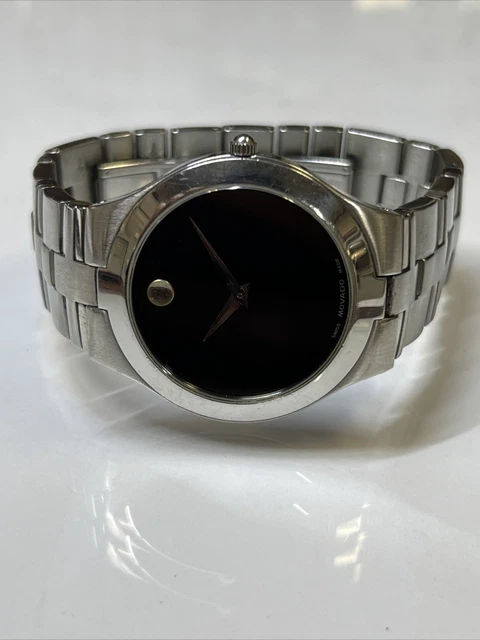 Quadrante nero donna Movado acciaio inox 84 G2 1899, usato, batteria nuova 3