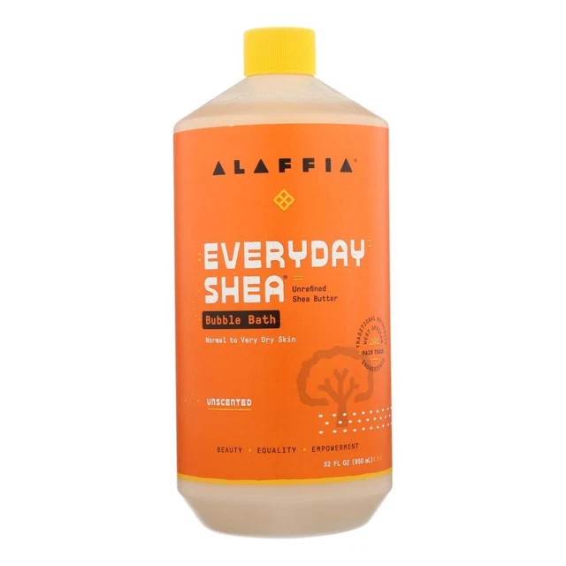 Alaffia Everyday Shea Moisturizing Unscented Bubble Bath - 1 Each 32 FZ