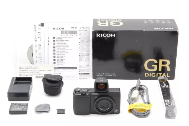 【NEAR MINT in Box w/GV-1】 RICOH GR DIGITAL Camera 8.1MP Compact Black JAPAN #116