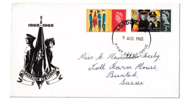 9/8/1965 UK GB FDC - Salvation Army - Salvationists - London WC FDI Postmark