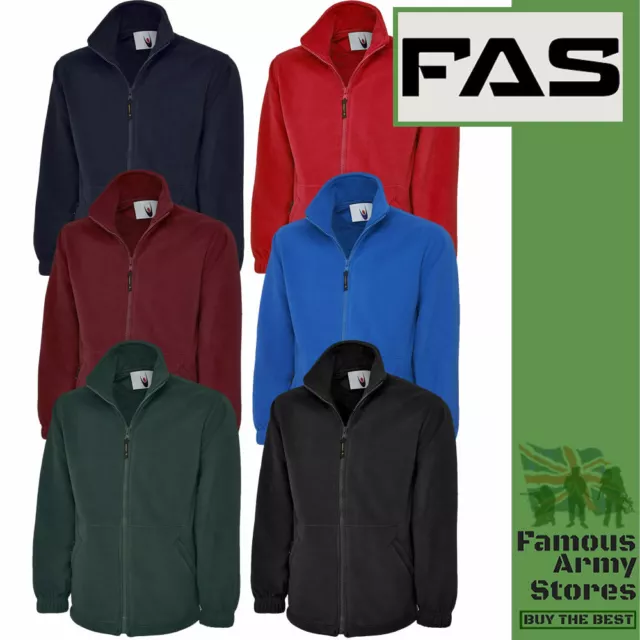 Mens Ladies Full Zip Micro Fleece Jacket Casual Work Extra Warm Zip Pocket Plain