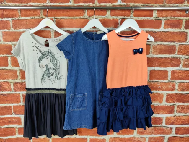 Pacchetto Ragazze Età 6-7 Anni Prossimo Set Abiti Blu Denim Festa Estate Unicorno 122Cm