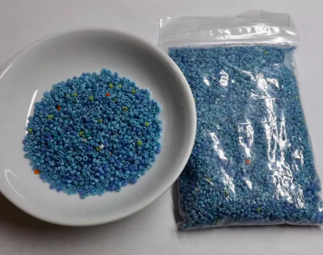 ANTIQUE CZECH SEED BEADS - BLUE - 10/0 thru 14/0  -  100 Gram Bag