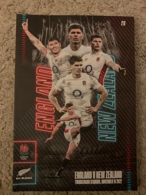 2022 England Vs New Zealand Programme: Rugby Union: Autumn Nations Series