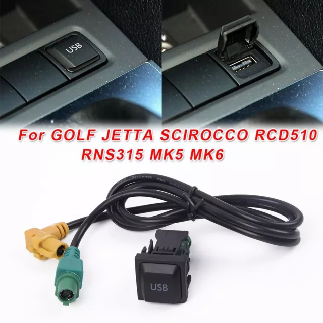 Connecteur câble USB voiture commutateur adaptateur prise accessoire pour Golf
