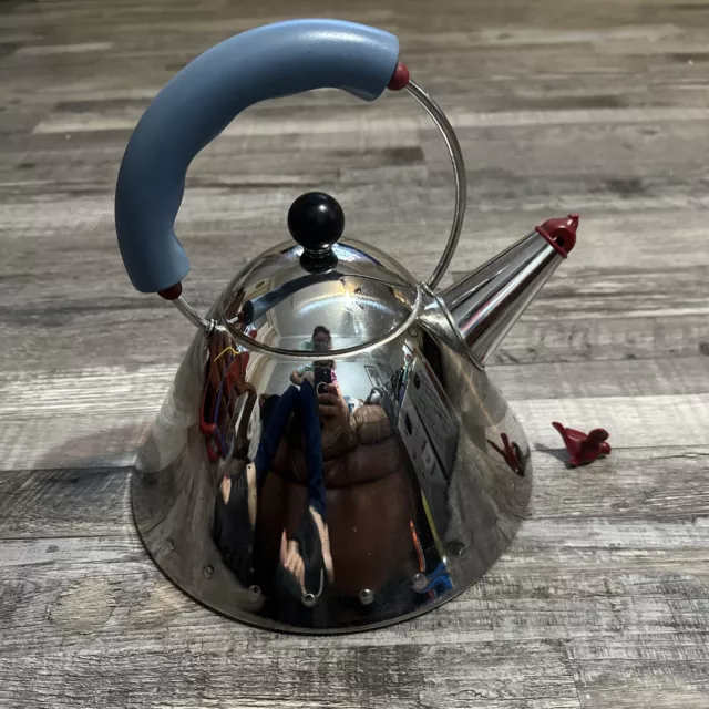 Alessi Tea Kettle by Michael Graves Made In Italy W/Bird Whistle Flaw Read