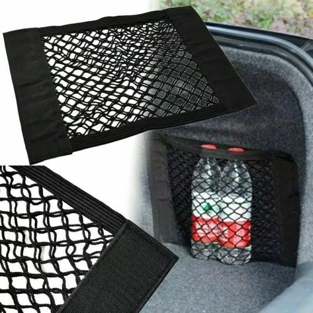 Car Storage Net Seat Back Bag Organiser Mesh Large Holder Pocket Cage Elastic