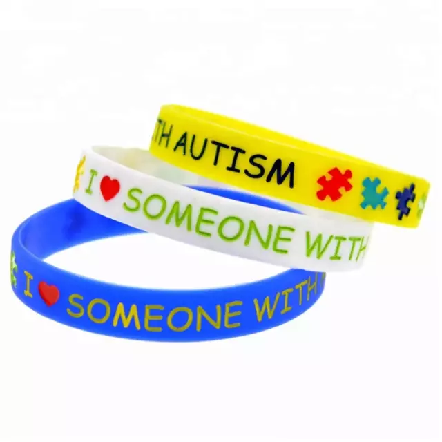 I Love Someone With Autism Awareness Silicone Bracelets 3 colors Available SBLT-