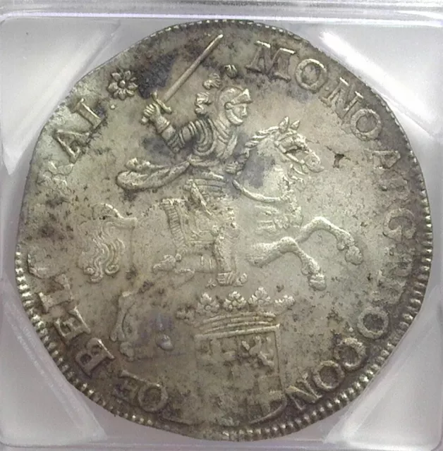 Netherlands-Utrecht 1711 Silver Ducaton Icg Au58 Details ~ De Liefde Shipwreck*