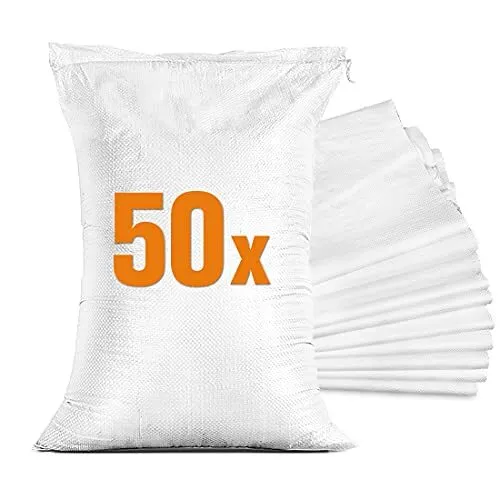 50x Sandsäcke für Hochwasser - Sandsack leer mit Zugband zum Befüllen – Hoch