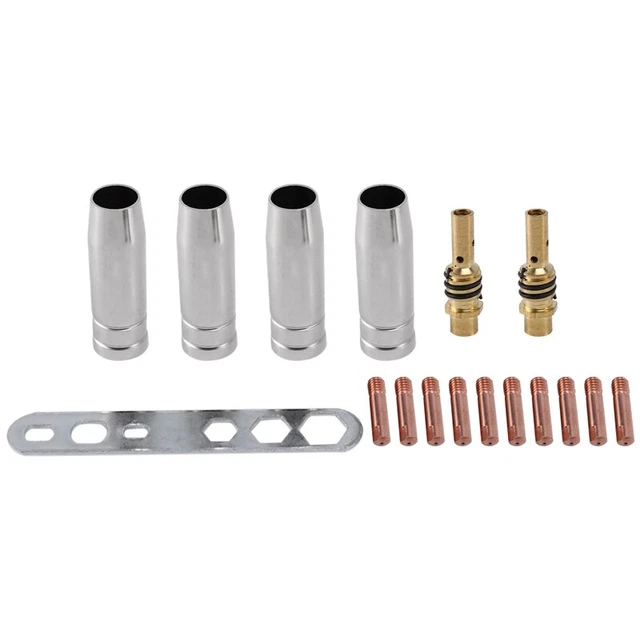 17 pcs / set 15Ak Mig / Welding Nozzle Tips 0.8X25 mm M6 Gas St M6M3