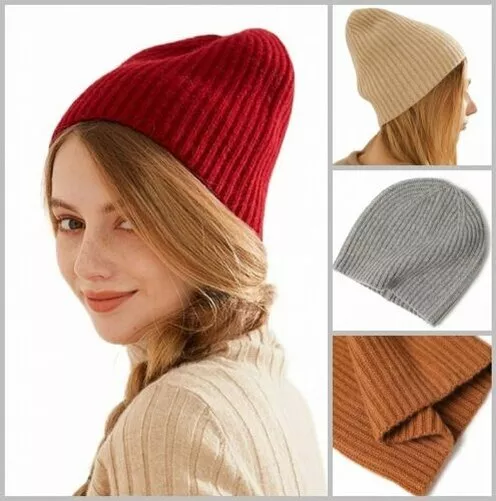 Prettystern Hiver Unisexe 100% Laine de cachemire Cashmere Beanie Chaud