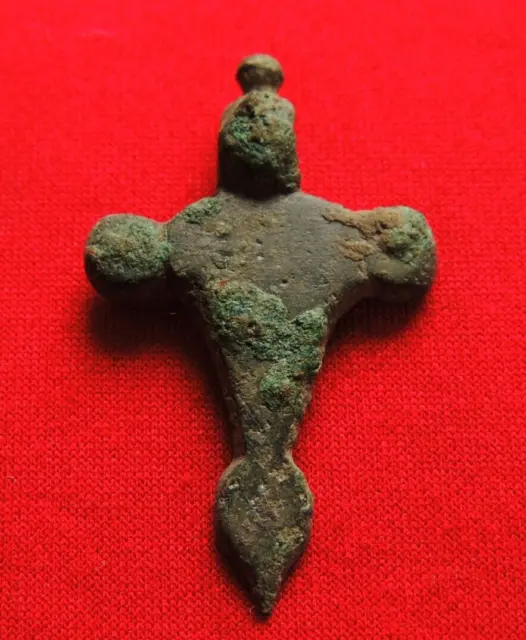 Ancient bronze artifact pendant cross