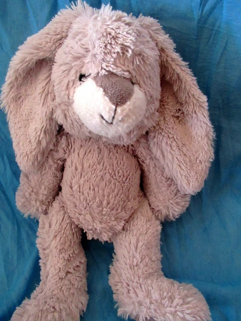 doudou peluche tissea lapin gris 30/42CM en bon état