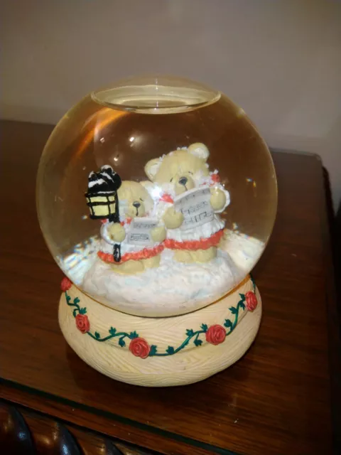 Andrew Brownsword Teddies Snow Globe RARE Carol Singing Bears Teddy Christmas